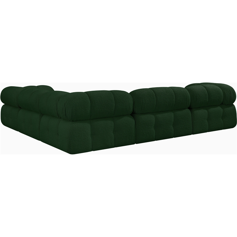 Meridian Furniture Ames Green Boucle Fabric Modular Sectional