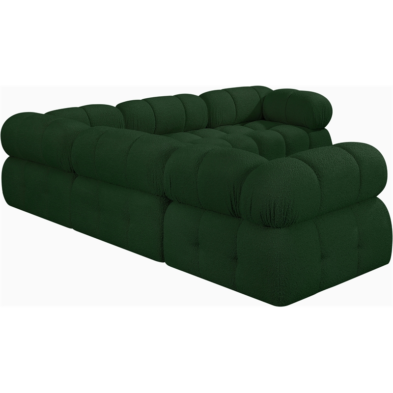 Meridian Furniture Ames Green Boucle Fabric Modular Sectional