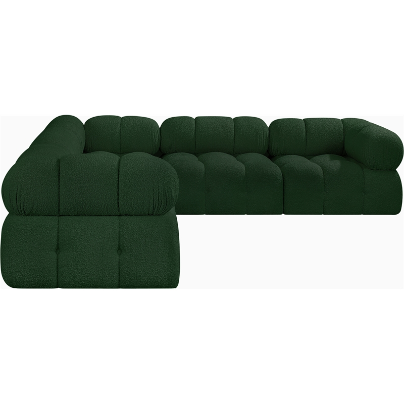 Meridian Furniture Ames Green Boucle Fabric Modular Sectional
