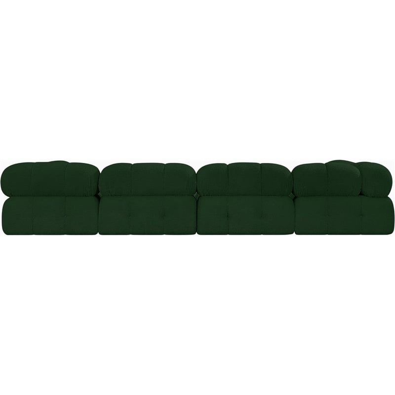 Meridian Furniture Ames Green Boucle Fabric Modular Sectional