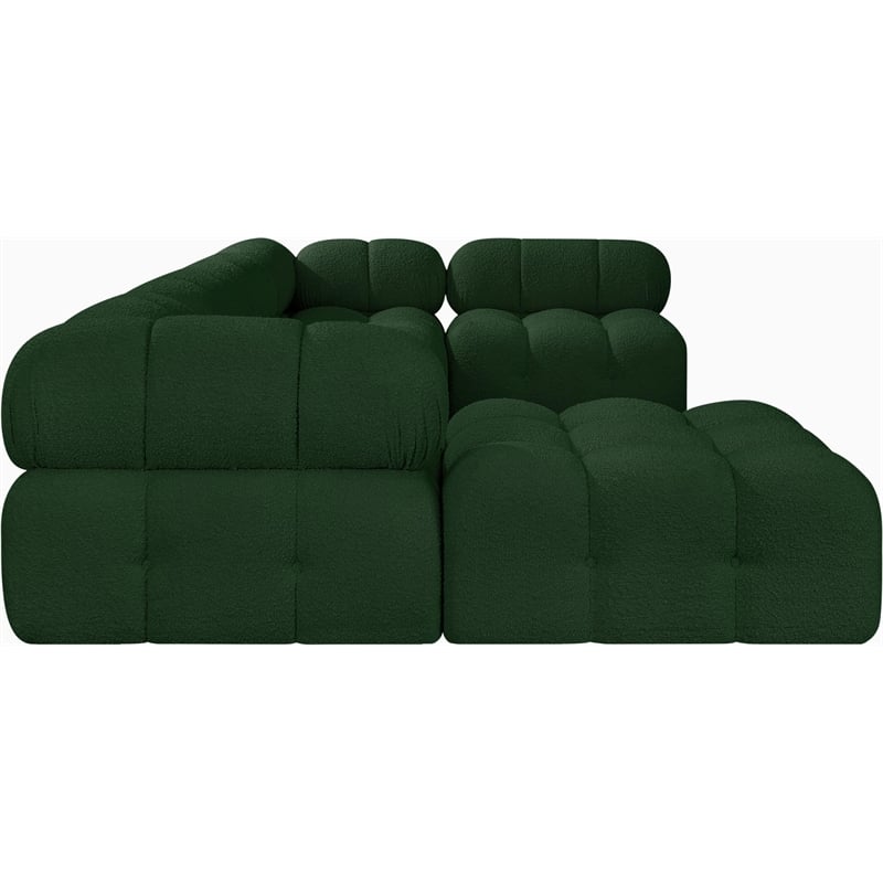 Meridian Furniture Ames Green Boucle Fabric Modular Sectional