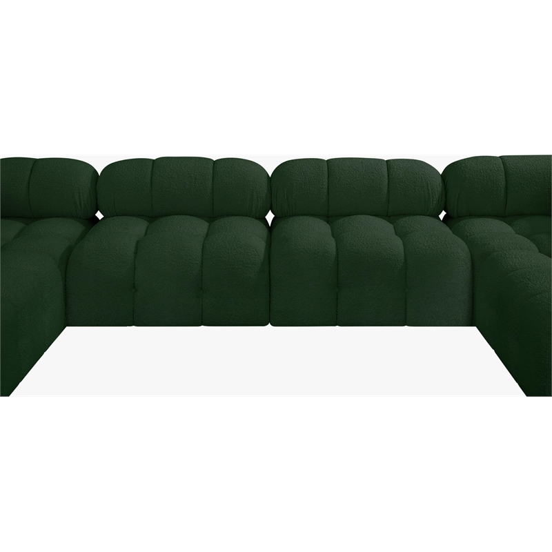 Meridian Furniture Ames Green Boucle Fabric Modular Sectional
