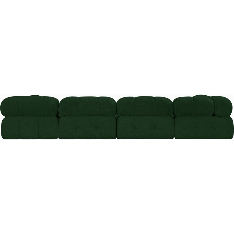 Meridian Furniture Ames Green Boucle Fabric Modular Sectional