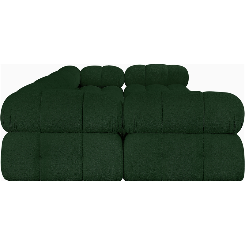 Meridian Furniture Ames Green Boucle Fabric Modular Sectional