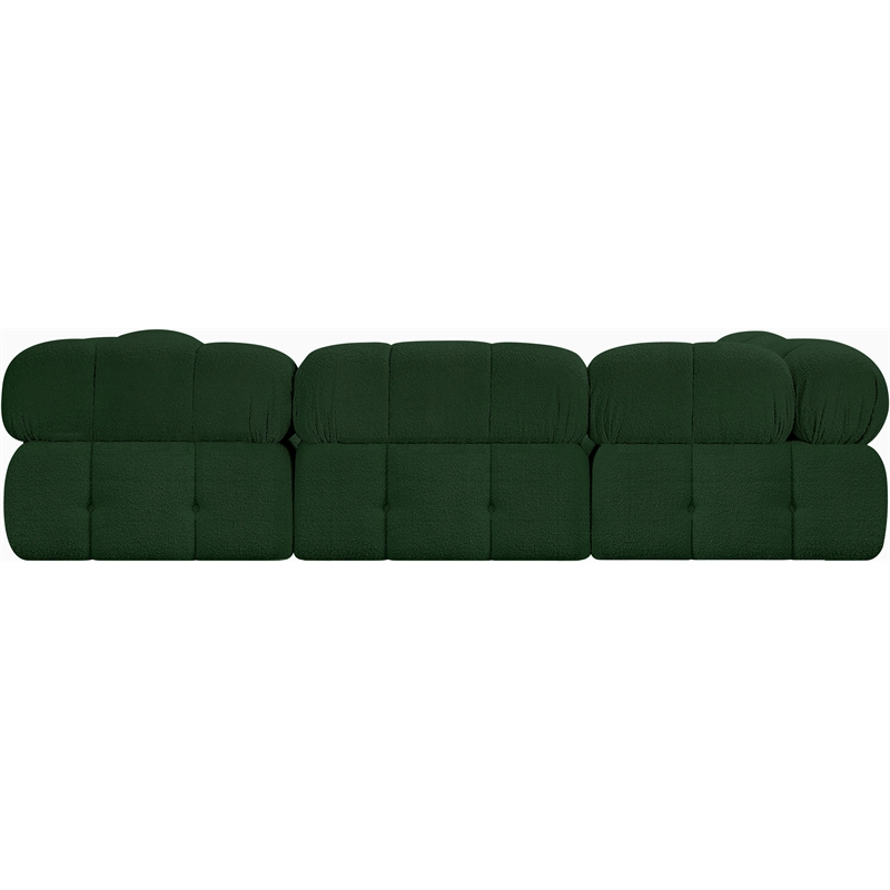 Meridian Furniture Ames Green Boucle Fabric Modular Sectional