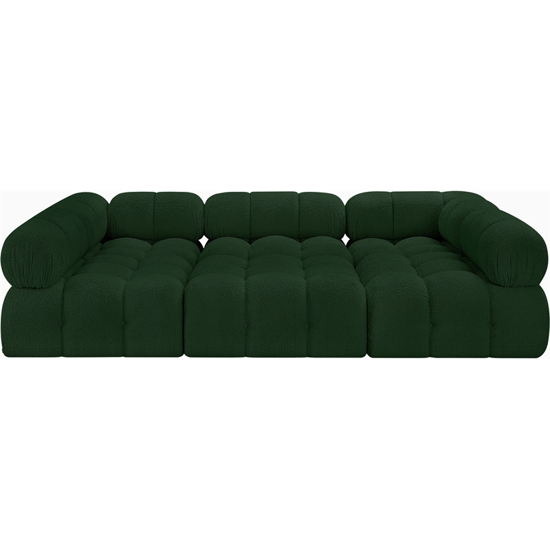 Meridian Furniture Ames Green Boucle Fabric Modular Sectional
