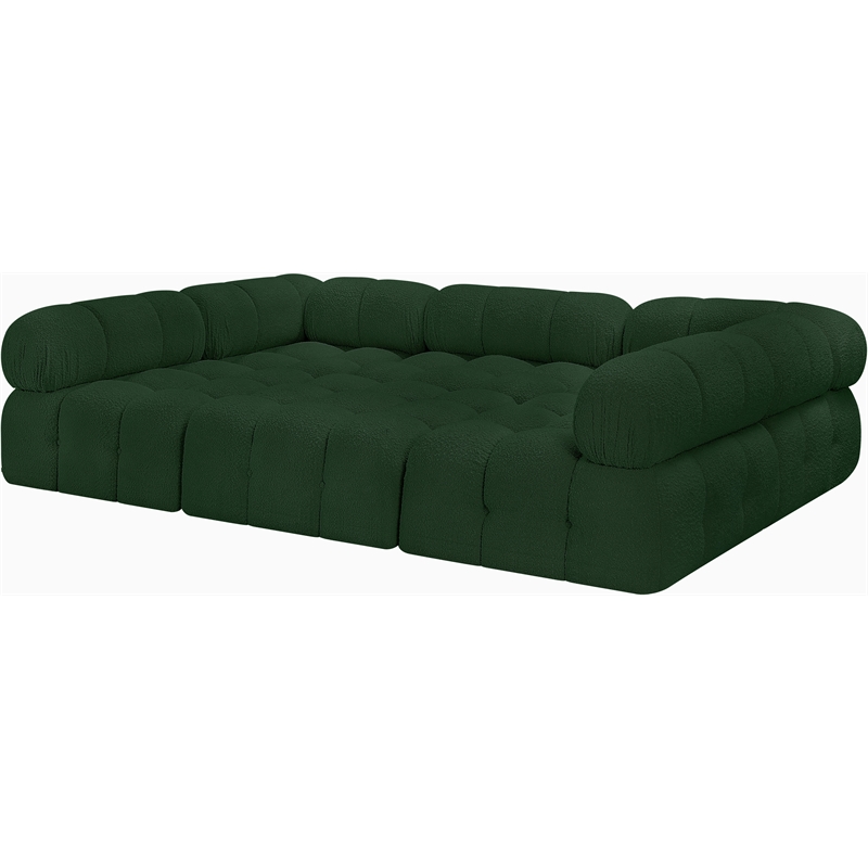 Meridian Furniture Ames Green Boucle Fabric Modular Sectional