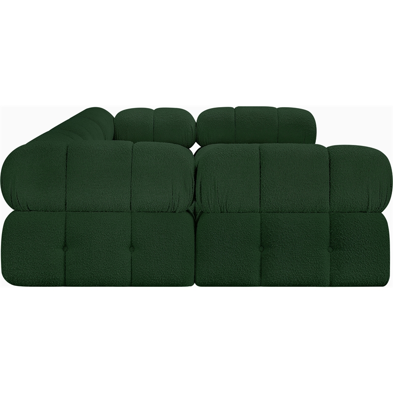 Meridian Furniture Ames Green Boucle Fabric Modular Sectional