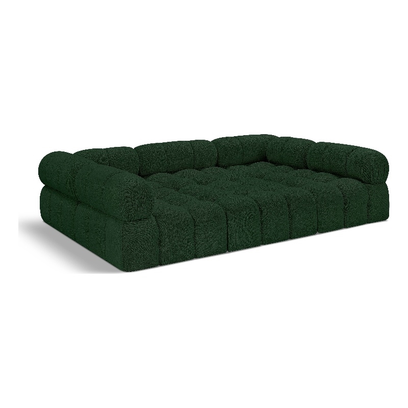 Meridian Furniture Ames Green Boucle Fabric Modular Sectional