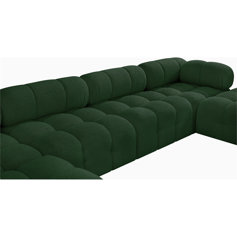 Meridian Furniture Ames Green Boucle Fabric Modular Sectional