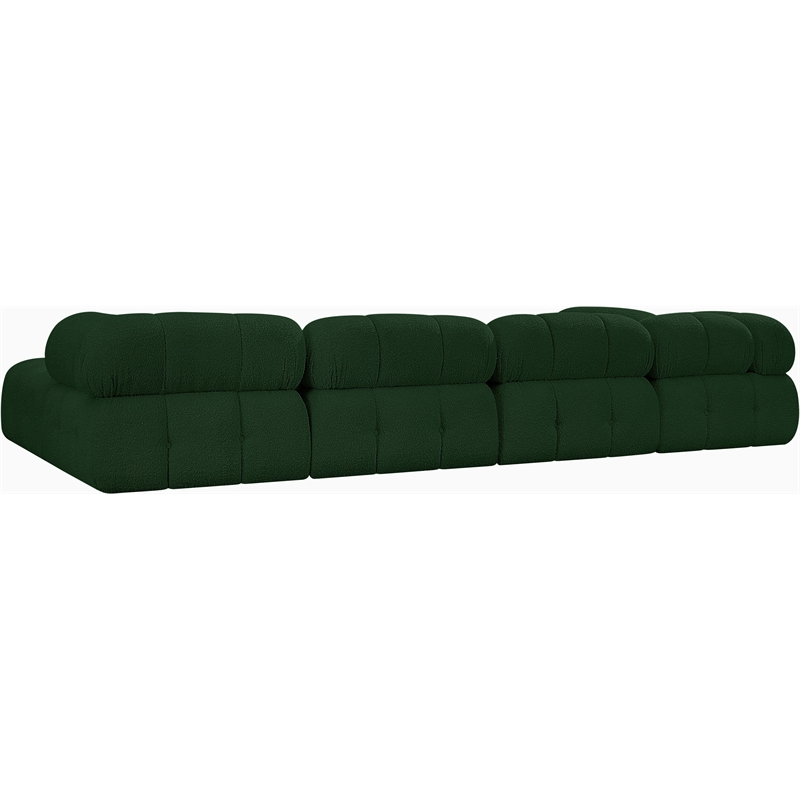 Meridian Furniture Ames Green Boucle Fabric Modular Sectional