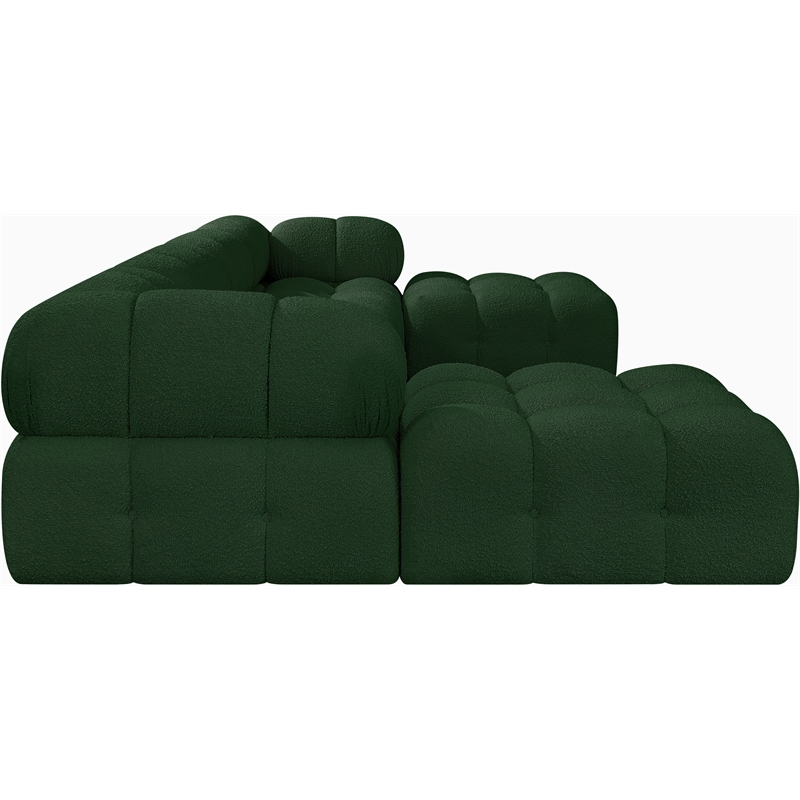 Meridian Furniture Ames Green Boucle Fabric Modular Sectional