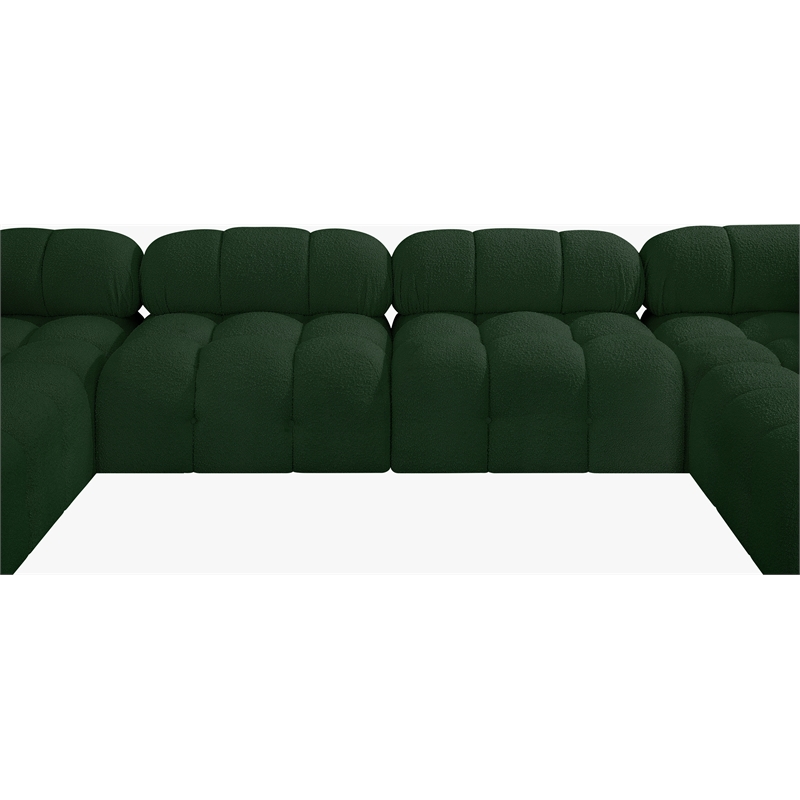 Meridian Furniture Ames Green Boucle Fabric Modular Sectional