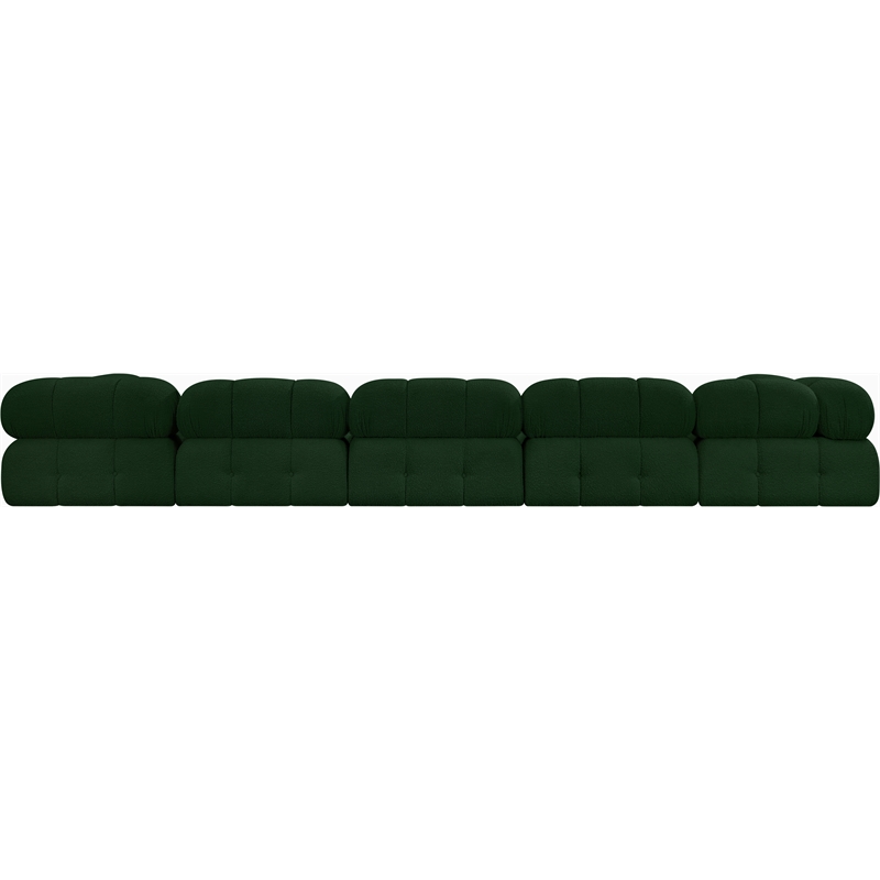 Meridian Furniture Ames Green Boucle Fabric Modular Sectional