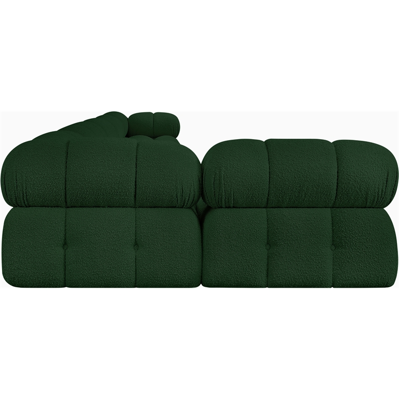Meridian Furniture Ames Green Boucle Fabric Modular Sectional