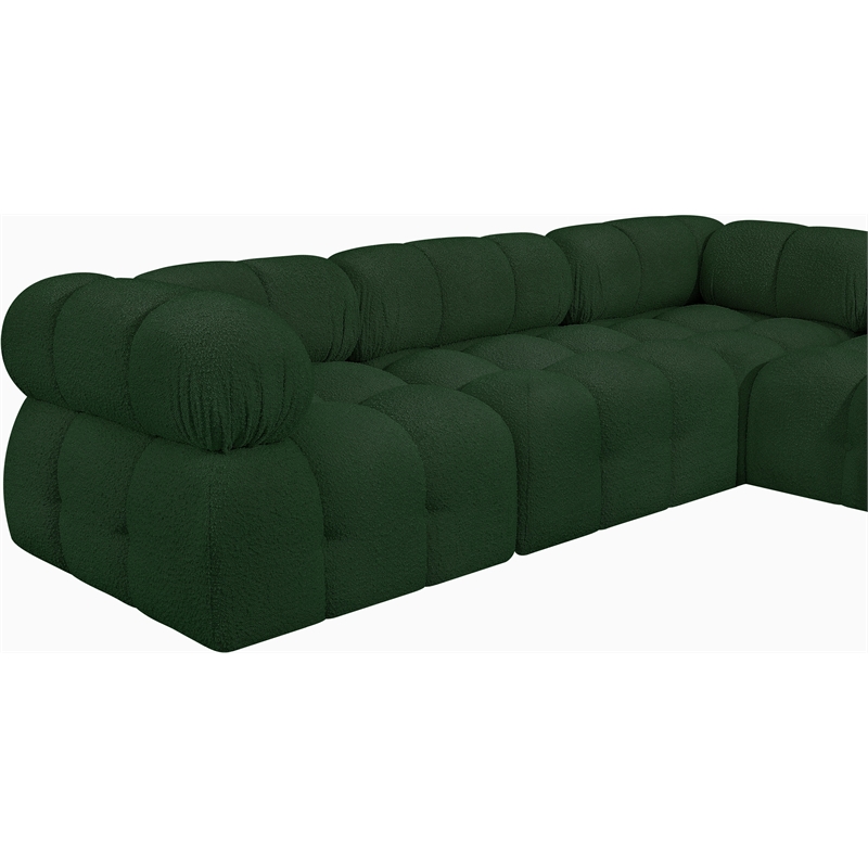 Meridian Furniture Ames Green Boucle Fabric Modular Sectional