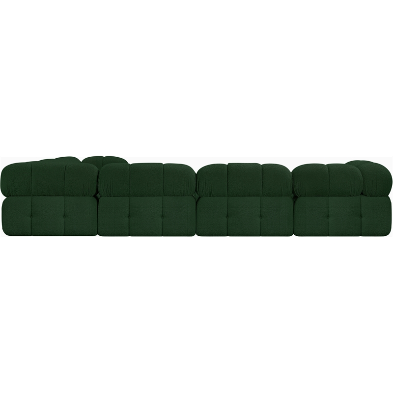 Meridian Furniture Ames Green Boucle Fabric Modular Sectional