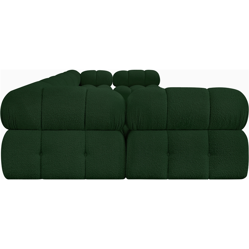 Meridian Furniture Ames Green Boucle Fabric Modular Sectional