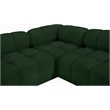 Meridian Furniture Ames Green Boucle Fabric Modular Sectional