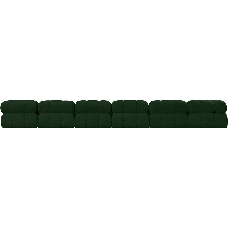 Meridian Furniture Ames Green Boucle Fabric Modular Sectional