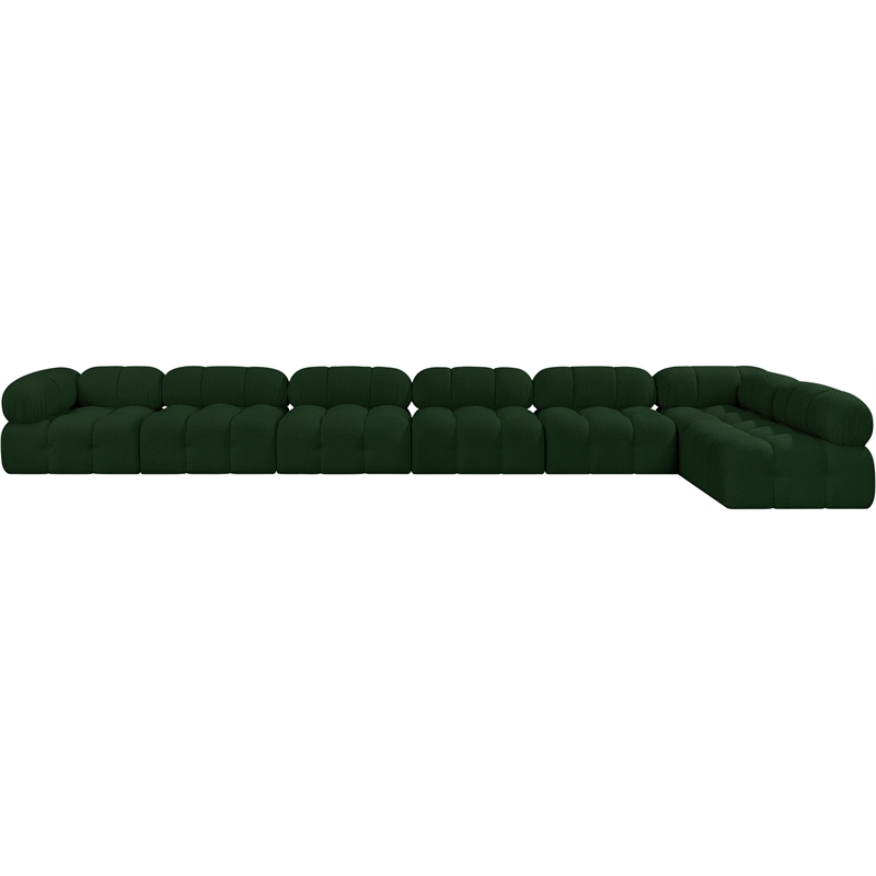 Meridian Furniture Ames Green Boucle Fabric Modular Sectional