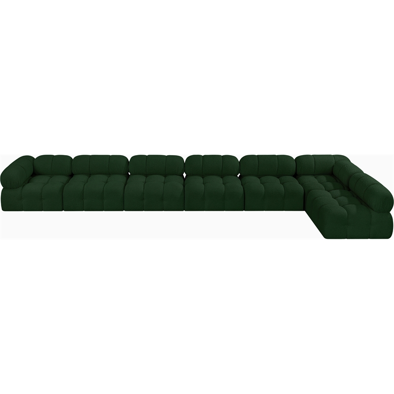 Meridian Furniture Ames Green Boucle Fabric Modular Sectional