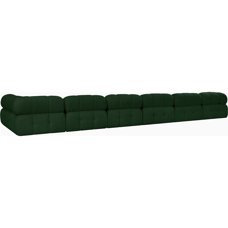 Meridian Furniture Ames Green Boucle Fabric Modular Sectional