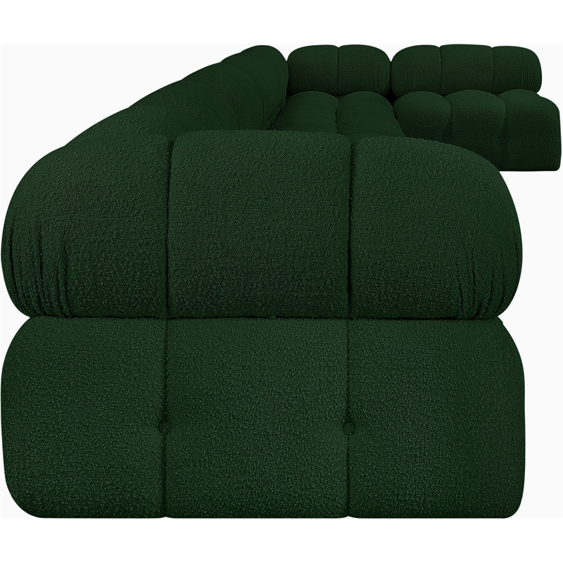 Meridian Furniture Ames Green Boucle Fabric Modular Sectional