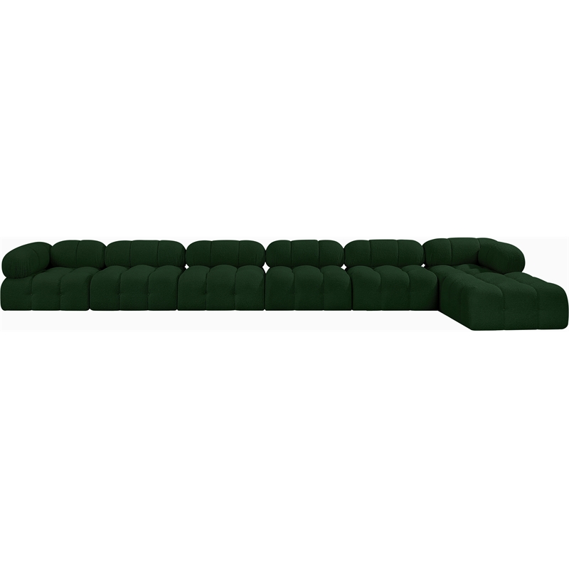 Meridian Furniture Ames Green Boucle Fabric Modular Sectional