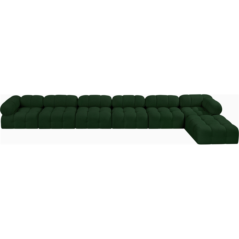 Meridian Furniture Ames Green Boucle Fabric Modular Sectional