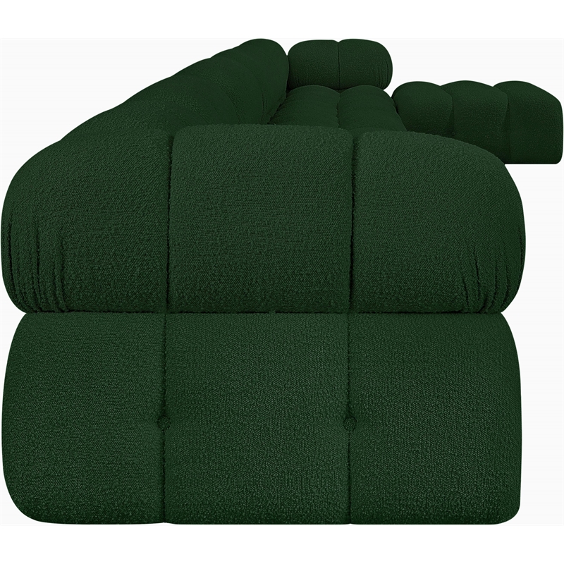Meridian Furniture Ames Green Boucle Fabric Modular Sectional
