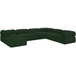 Meridian Furniture Ames Green Boucle Fabric Modular Sectional