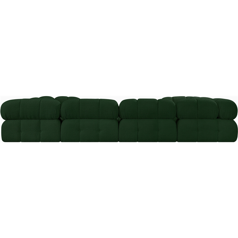 Meridian Furniture Ames Green Boucle Fabric Modular Sectional