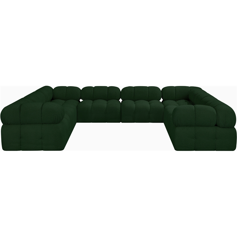 Meridian Furniture Ames Green Boucle Fabric Modular Sectional
