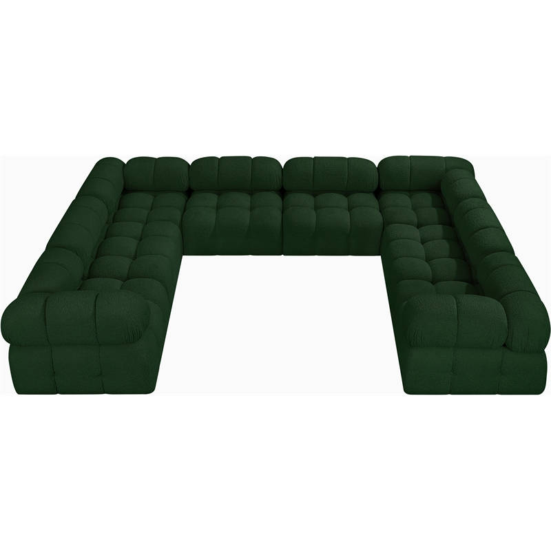 Meridian Furniture Ames Green Boucle Fabric Modular Sectional