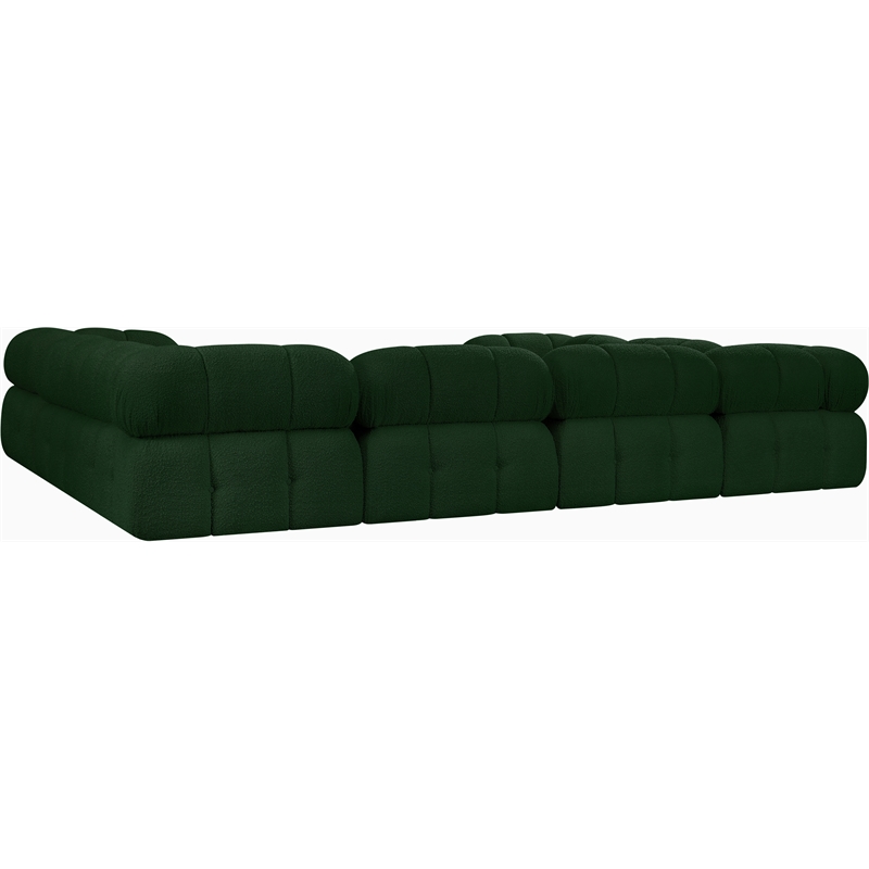 Meridian Furniture Ames Green Boucle Fabric Modular Sectional