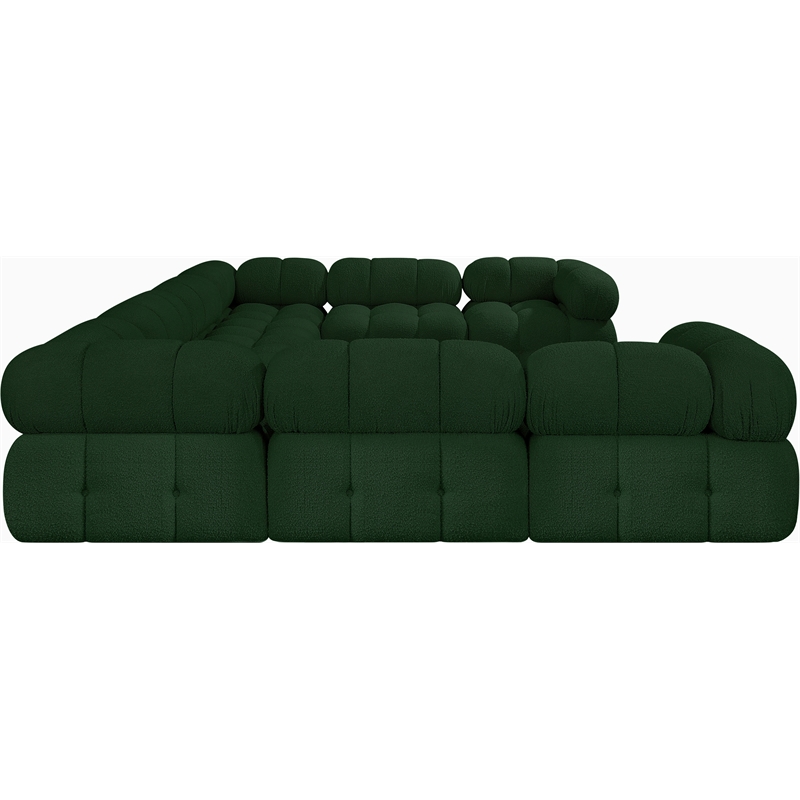 Meridian Furniture Ames Green Boucle Fabric Modular Sectional