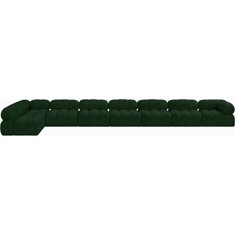 Meridian Furniture Ames Green Boucle Fabric Modular Sectional