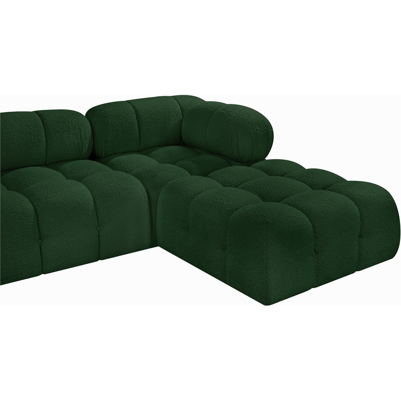 Meridian Furniture Ames Green Boucle Fabric Modular Sectional