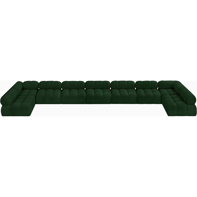Meridian Furniture Ames Green Boucle Fabric Modular Sectional