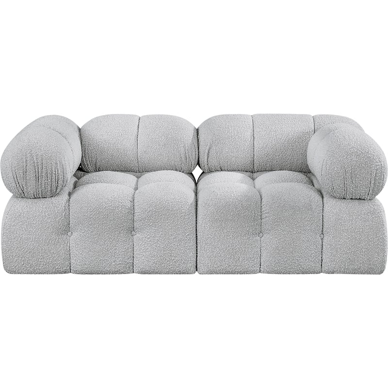 Meridian Furniture Ames Grey Boucle Fabric Modular Sofa
