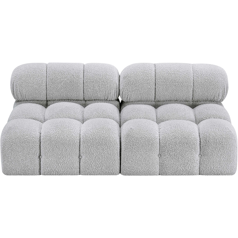 Meridian Furniture Ames Grey Boucle Fabric Modular Sofa