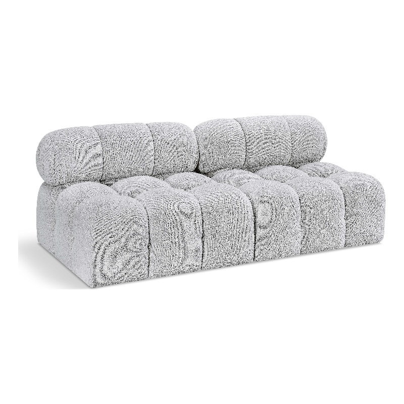Meridian Furniture Ames Grey Boucle Fabric Modular Sofa