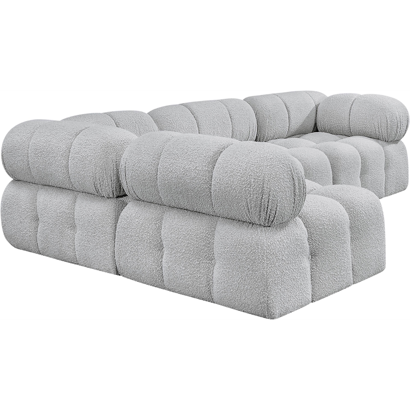 Meridian Furniture Ames Grey Boucle Fabric Modular Sectional
