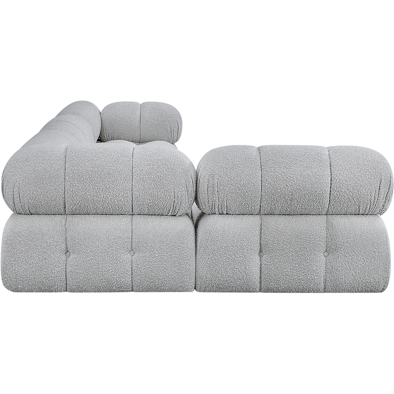 Meridian Furniture Ames Grey Boucle Fabric Modular Sectional