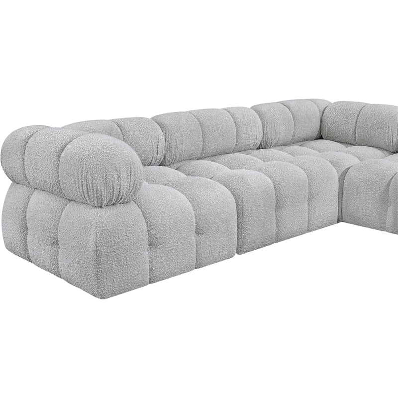 Meridian Furniture Ames Grey Boucle Fabric Modular Sectional