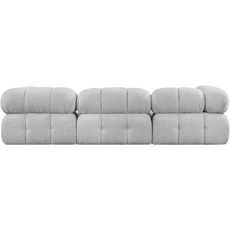 Meridian Furniture Ames Grey Boucle Fabric Modular Sectional