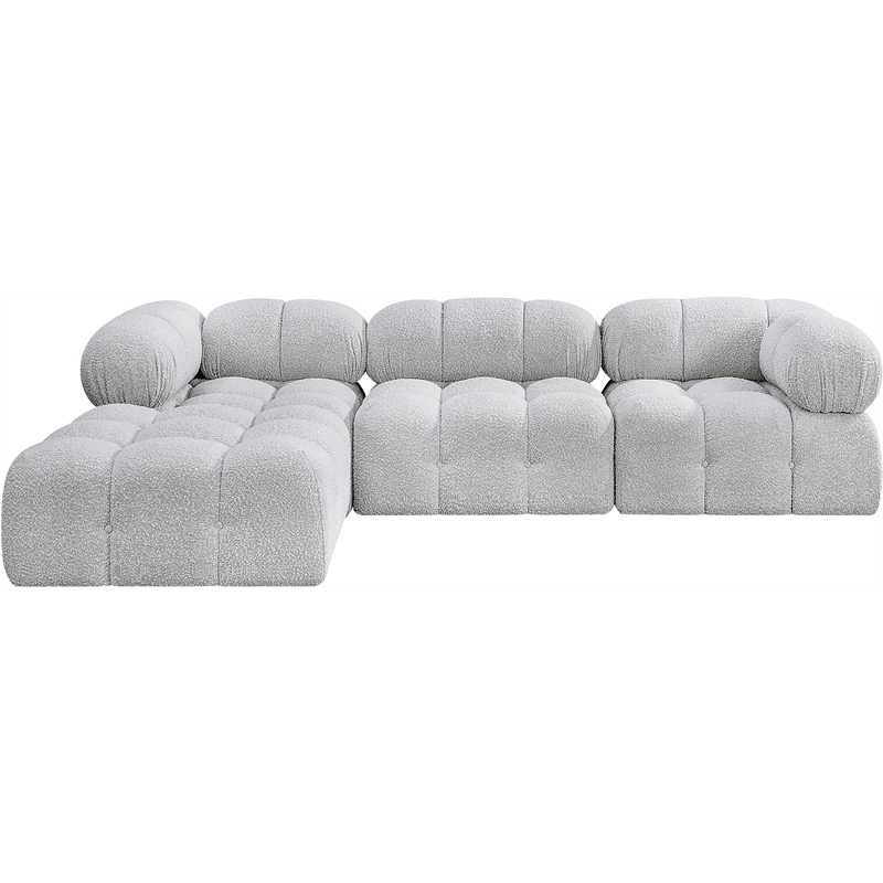 Meridian Furniture Ames Grey Boucle Fabric Modular Sectional