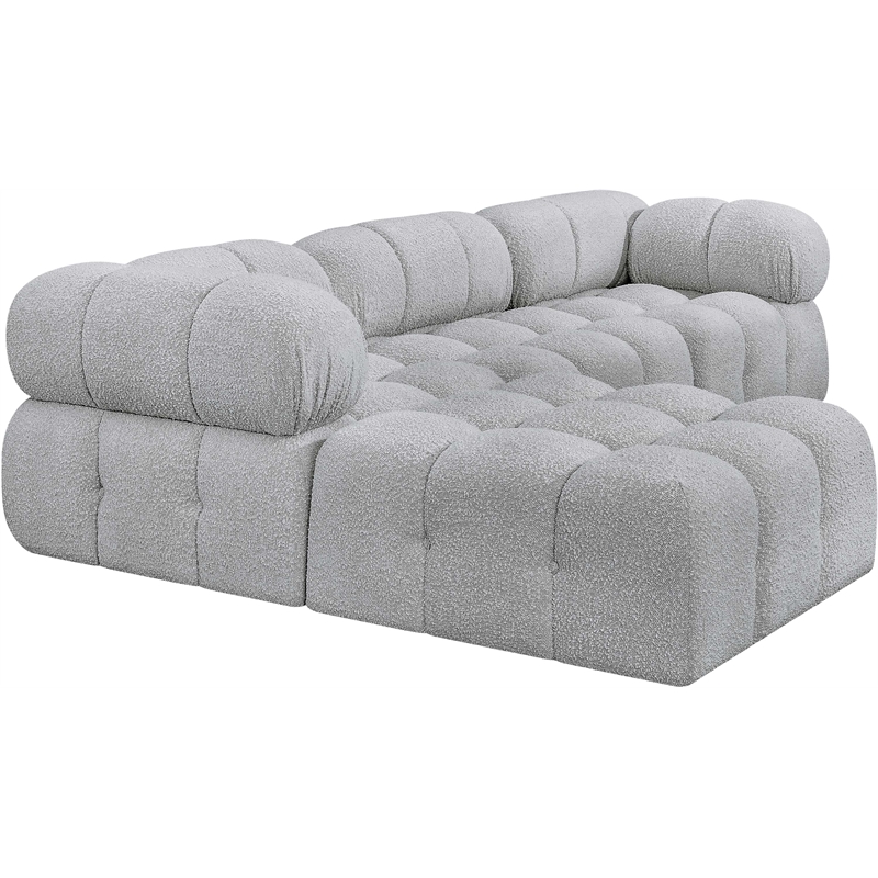 Meridian Furniture Ames Grey Boucle Fabric Modular Sectional