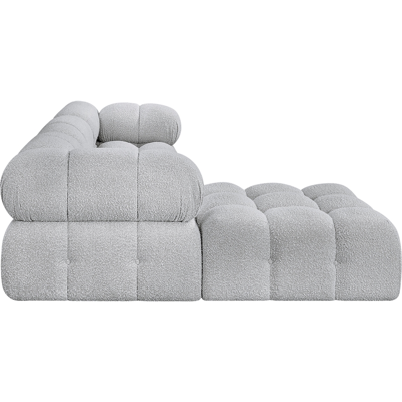 Meridian Furniture Ames Grey Boucle Fabric Modular Sectional